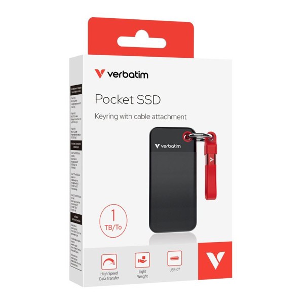 Verbatim Pocket SSD 1TB USB 3.2 Gen 2, external SSD - GREY