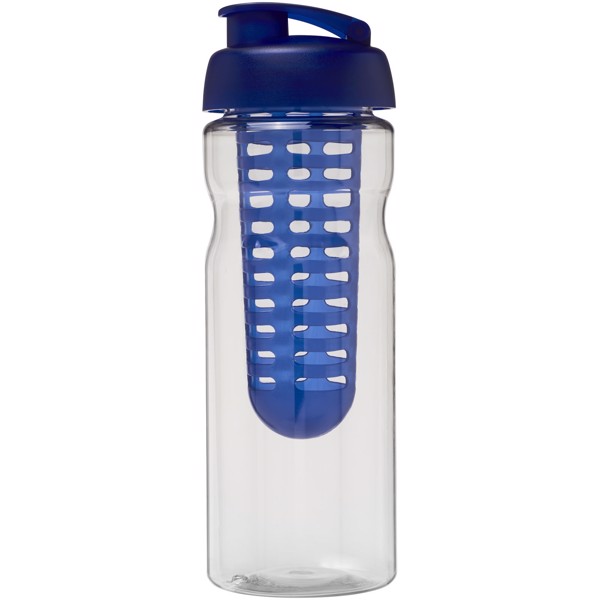 Bidon H2O Base® z wieczkiem na zacisk o pojemności 650 ml zmożliwością przyrządzania wody smakowej - Przezroczysty / Niebieski