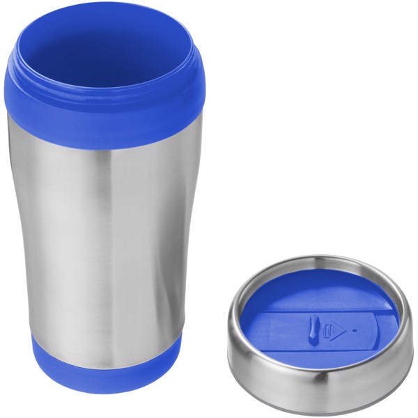 Mug isotherme Elwood 410ml - Argent / Bleu