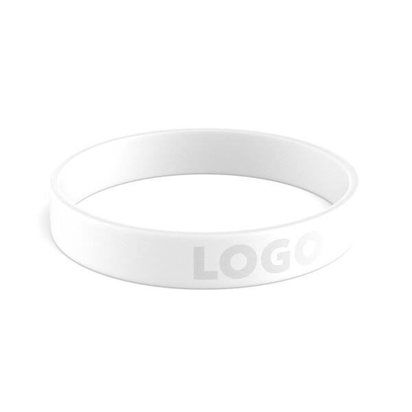 Bracelet personnalisé en silicone (12mm width) - Blanc / 18x1.2x0.2cm