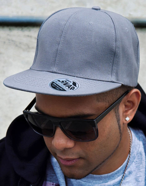 Bronx Original Flat Peak Snap Back Cap - White / ONE SIZE