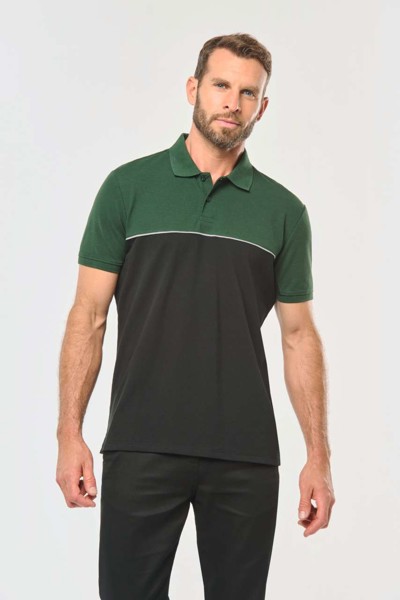 Unisex ekološki prihvatljiva dvobojna polo majica kratkih rukava - Crna / Tamno Siva / XL