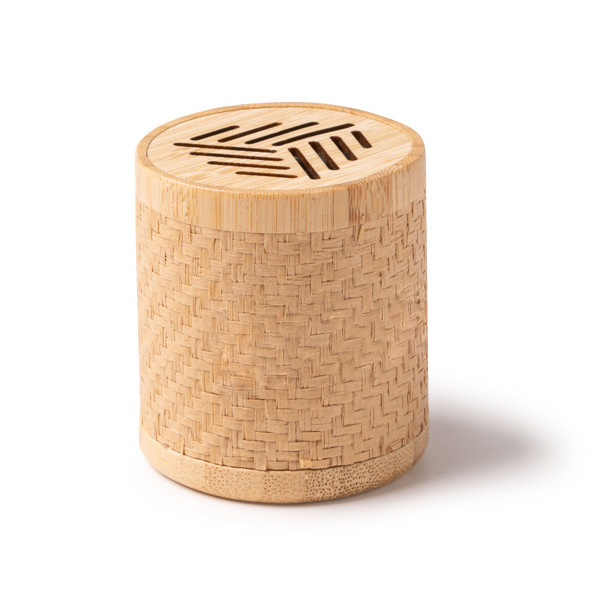 Altavoz inalámbrico personalizado de bambú y fibras naturales 3W con Bluetooth