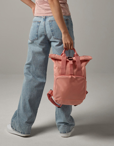 Recycled Mini Twin Handle Roll-Top Backpack - Blush Pink / ONE SIZE