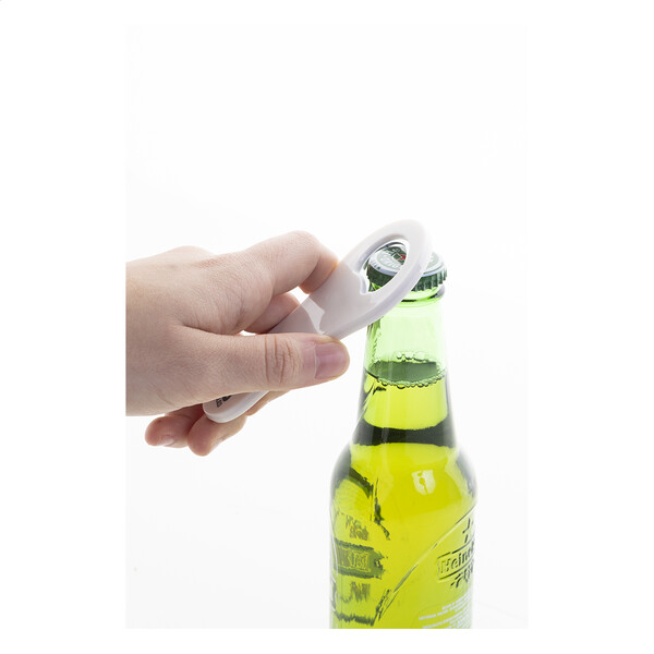 Otvírák na láhve Rabs Swirl z recyklovaného ABS - Bílá