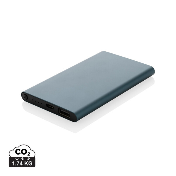 Powerbank 4000mAh en plastique recyclé/aluminium RCS - Bleu