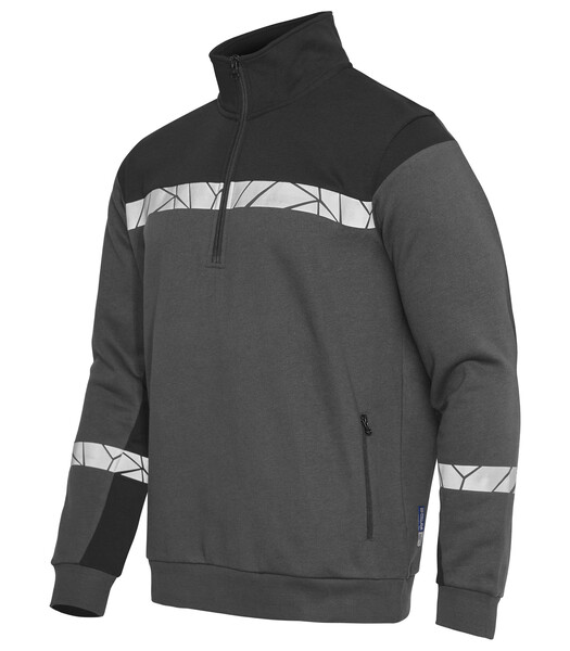 7102 1/2 ZIP SWEATSHIRT PGL Grey/Black XXL