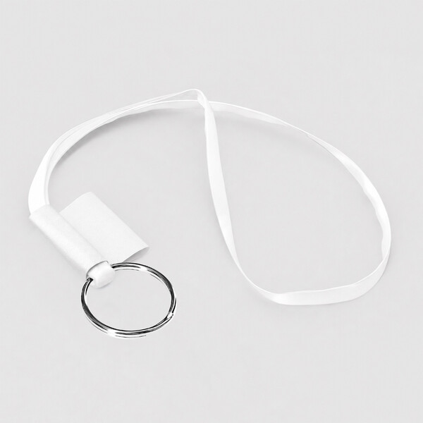 Polyester sublimation tubular lanyard with a full colour label - 10mm diameter / Ring hook