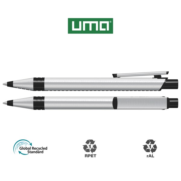 RECYCLED PET PEN ALUMA guľôčkové pero - Čierna