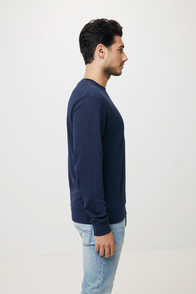 Sweater à col rond en coton recyclé Iqoniq Zion - Bleu Marine / XXS
