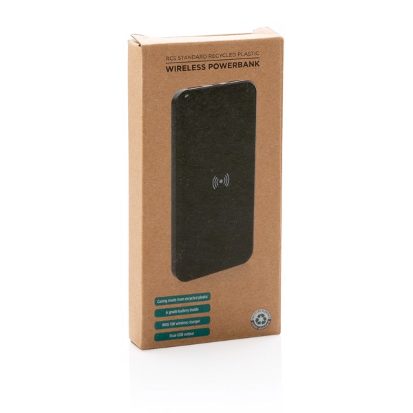 Powerbank 8000 mAh avec induction en plastique recyclé RCS - Noir