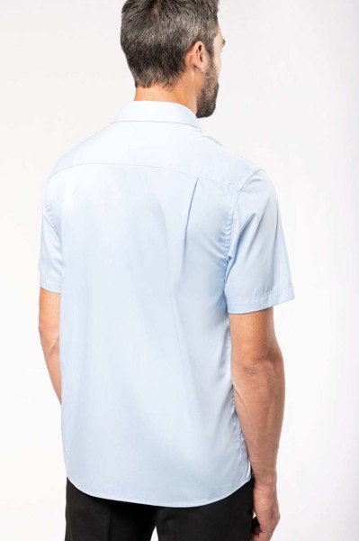 Men's Short-Sleeved Cotton Poplin Shirt - White / M