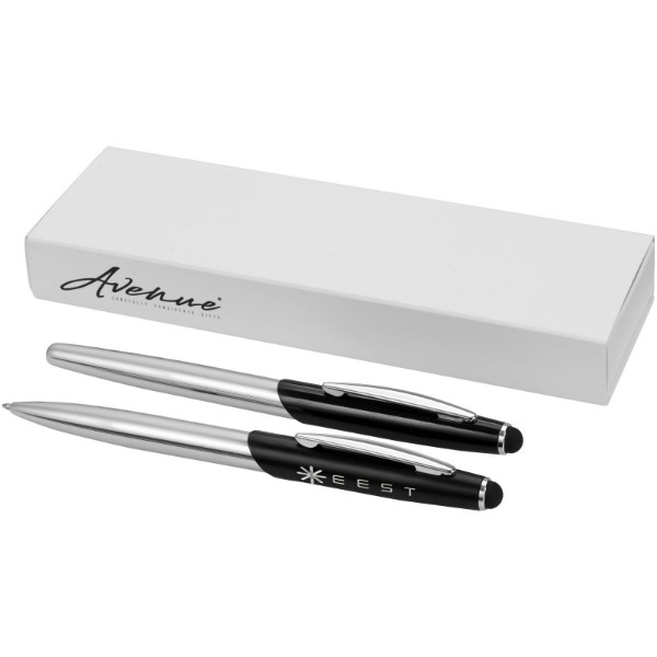 Kit avec Stylo bille stylet et stylo roller Geneva (encre bleue)