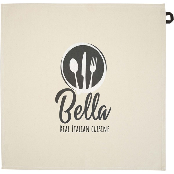 Pano de cozinha de algodão reciclado de 200 g/m² "Alora" - Preto liso