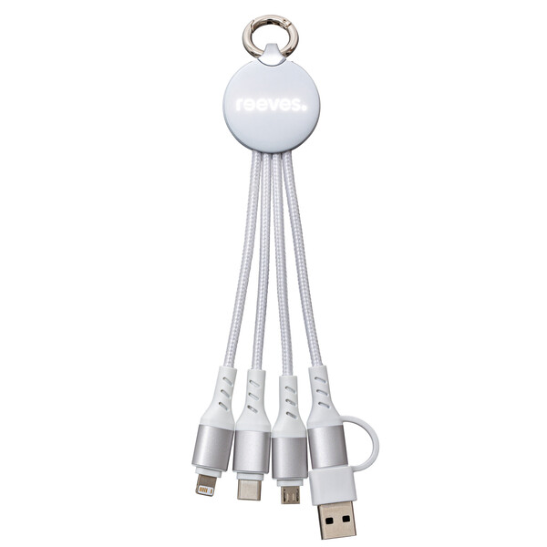 Câble de Charge 6 en 1 avec Lumière PUHALANI II - blanc / blanc
