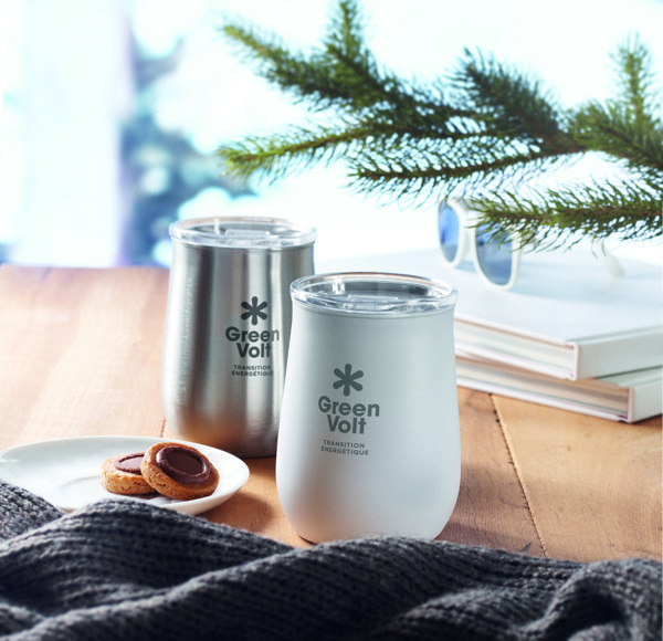 Becher recycelter Edelstahl Ursa - Weiß