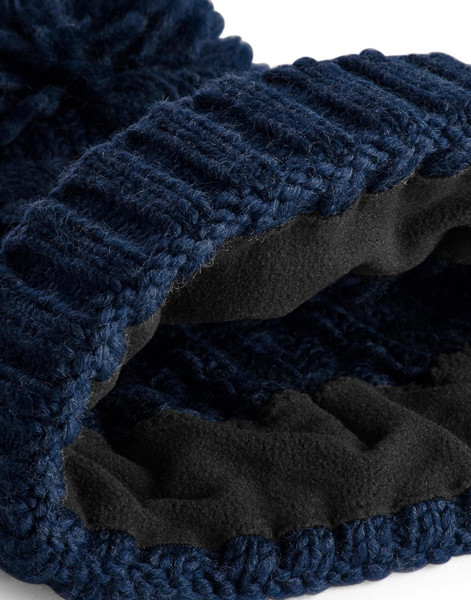 Cable Knit Melange Beanie - Black / ONE SIZE