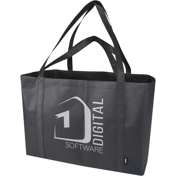 Tote bag extra large in tessuto non tessuto riciclato certificato GRS Jumbo - 65L - Nero