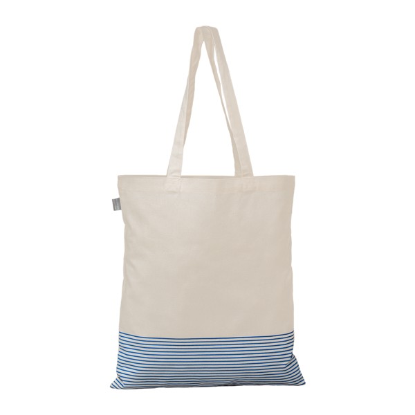 Sac fourre-tout Aro en coton recyclé micro-rayures – 9,7 L - Bleu marine / Sérigraphie