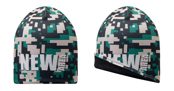 Full colour polyester beanie with fleece lining. - Full colour