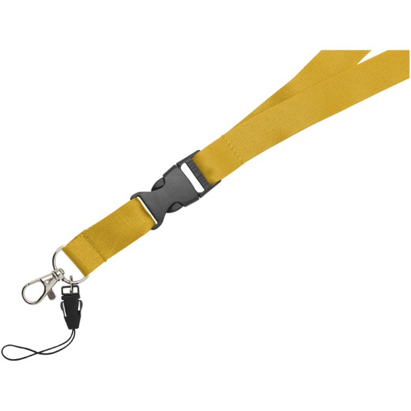 Sagan phone holder lanyard with detachable buckle - Yellow