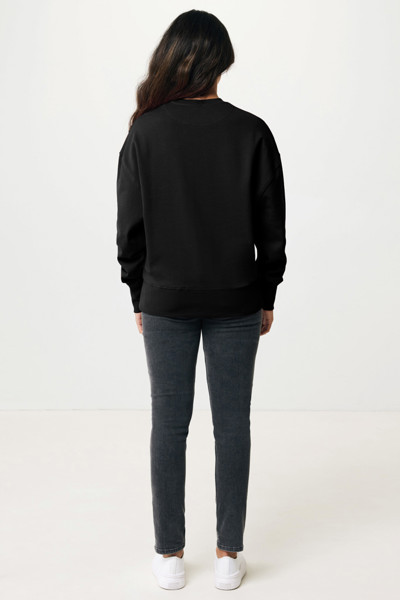 Sweater à col rond en coton recyclé Iqoniq Kruger - Noir / XL