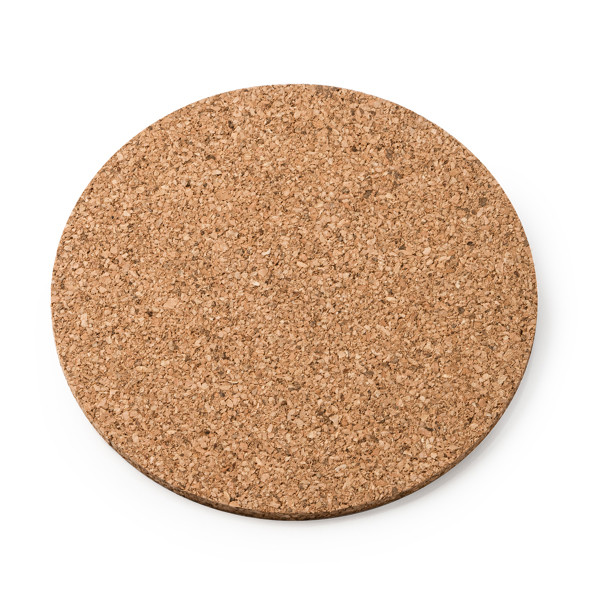 Round personalised natural cork coaster