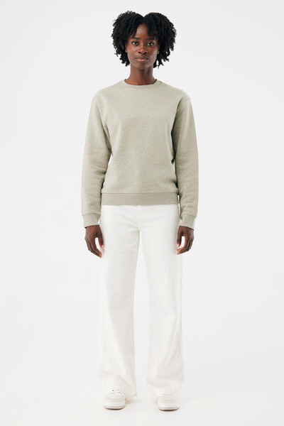 IQONIQ Torla recycled cotton crew neck - Light Heather Green / M