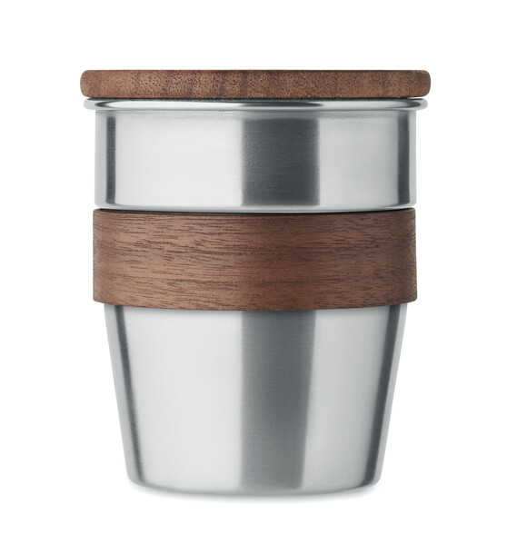 Kubek z pojedynczą ścianką 350 Walnut - Matt Silver