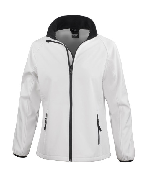 Ladies' Printable Softshell Jacket - White / Black / S (10)