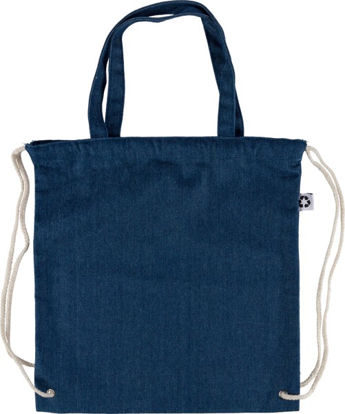 Gerecycled denim trekkoordrugtas Dex