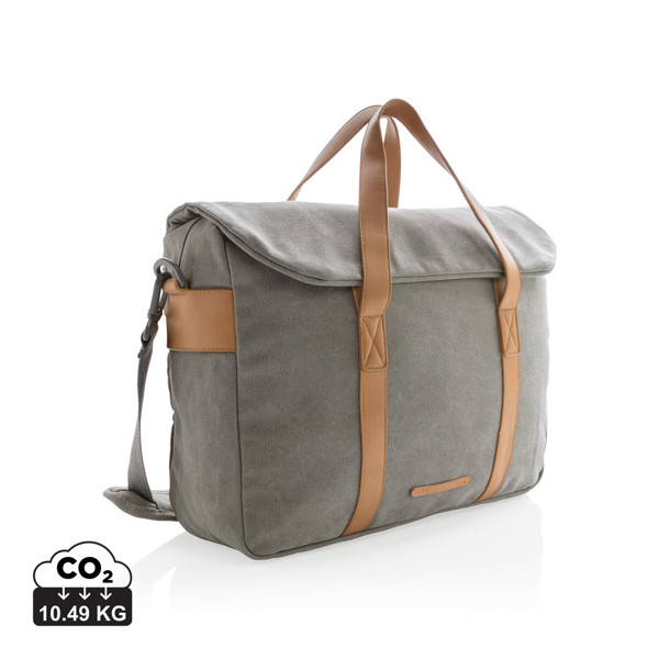 Canvas laptop bag PVC free - Storm Grey