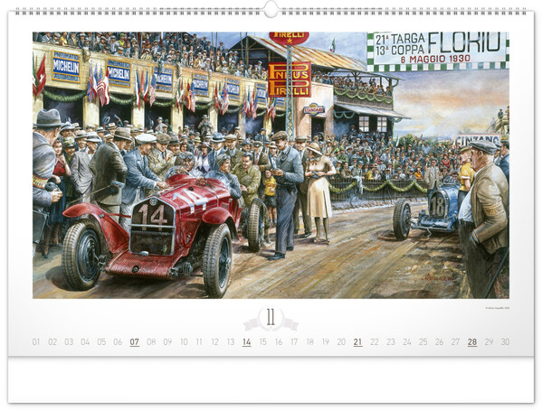 Notique Nástěnný Kalendář Oldtimers – Václav Zapadlík 2027, 64 x 42 cm