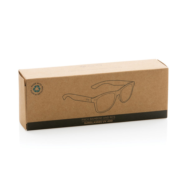 Bamboo and RCS recycled plastic sunglasses - Black