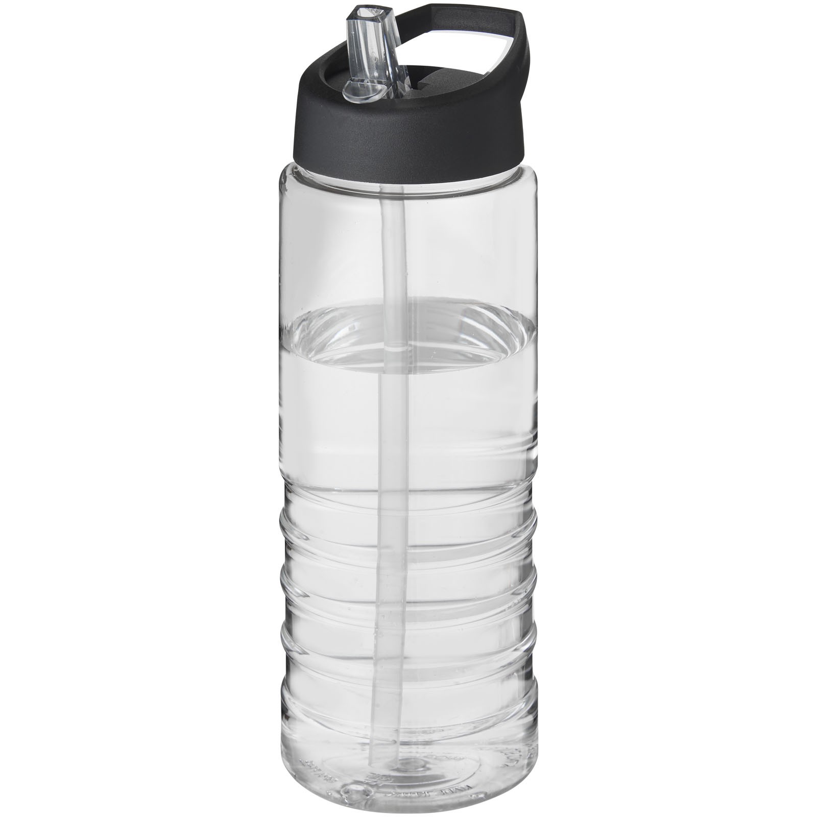 H2O Treble 750 ml sportovní lahev s víčkem s hubičkou - Průhledná / Černá