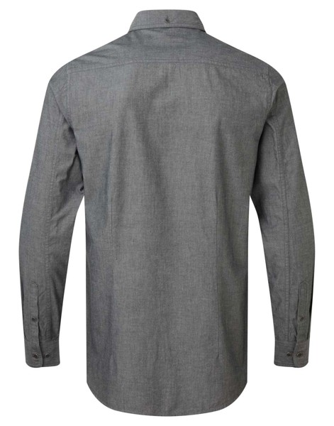 MUŠKA ORGANSKA KOŠULJA OD ŠAMBREA ​​IZ POŠTENE TRGOVINE - Siva Denim / M