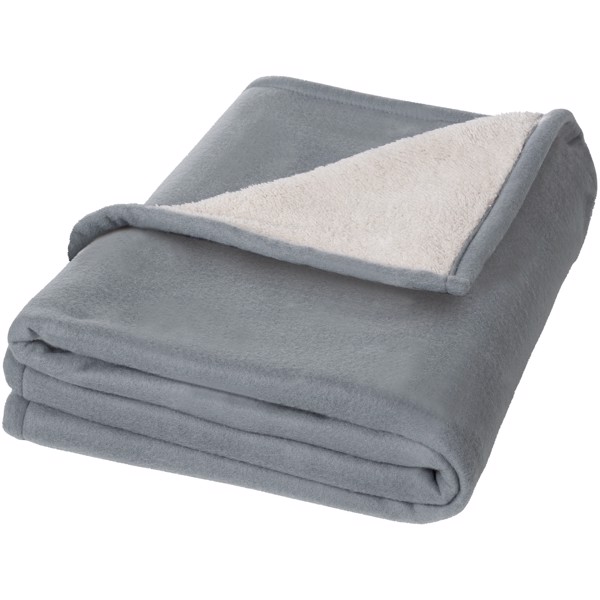 Springwood soft fleece and sherpa plaid blanket - Grey / Off white