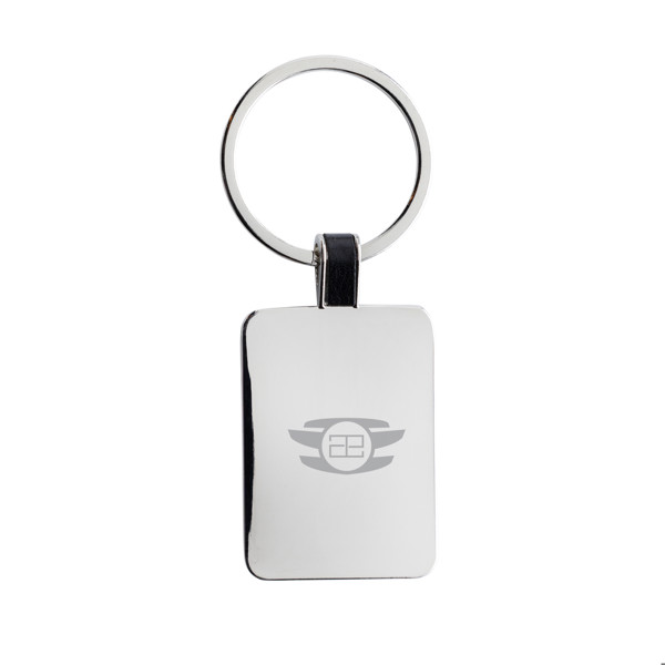 RCS recycled zinc alloy rectangle keyring