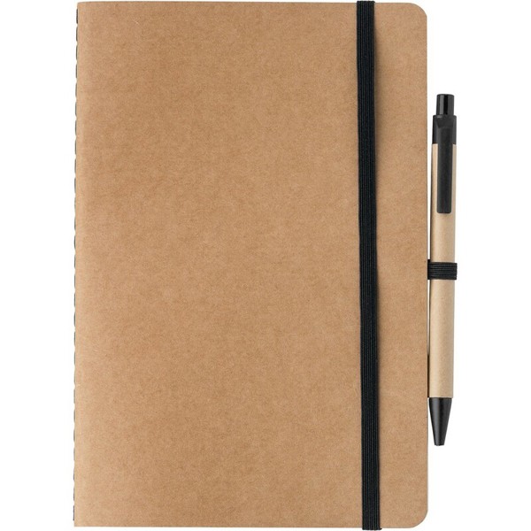 Notebook A5 with ball pen - black