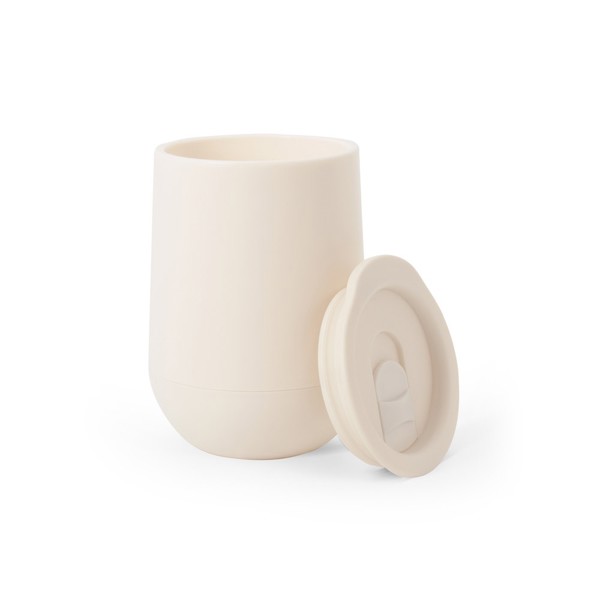 ADLINGTON. Ποτήρι ταξιδιού από PP με διπλό τοίχωμα μονωμένο με αέρα - Λευκό Παστέλ