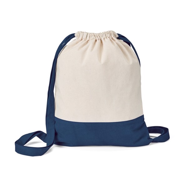 ROMFORD. 100% cotton drawstring bag (180 g/m²) - Navy Blue