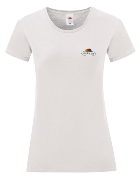 Ladies Vintage T Small Logo Print - White / S