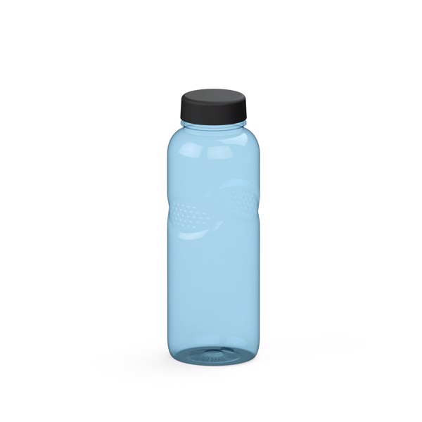 Drink Bottle Carve "Refresh" Clear-Transparent, 0.7 L - Transparent-Blue / Black