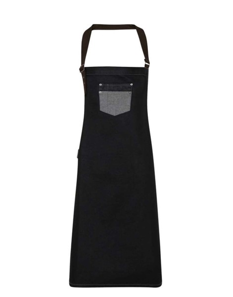 Traper pregača voštanog izgleda 'Division' s umjetnom kožom - Black Denim