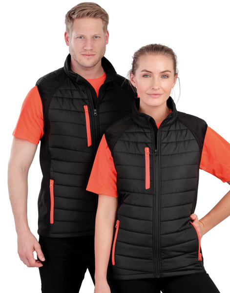 Compass Padded Softshell Gilet - Navy / Yellow / L