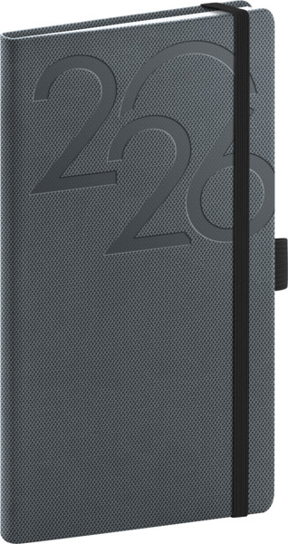Notique Kapesní Diář Ajax 2027, Černý, 9 x 15,5 cm