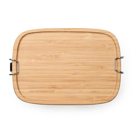 Personalised stainless steel lunch box 1 litre with bamboo lid