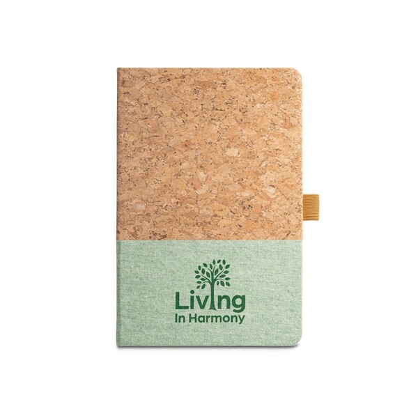 KLEE II. A5 notebook in cork and linen with lined sheets - Light Green