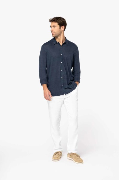 Men's Linen Shirt - Organic Khaki / M