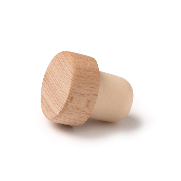 Personalised wooden bottle stopper natural wood